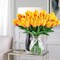 10Pcs Artificial Real Touch Tulips Faux Tulip Stems Wedding Bouquet (Orange)